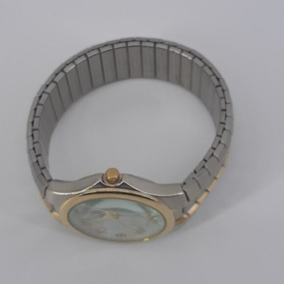 Revolve Quartz White Dial Japan Movt Men's Wristwatch Two Tone Gold Silver Steel - Picture 3 of 13